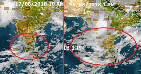 മേഘങ്ങൾ നീങ്ങി തുടങ്ങിയതായി സാറ്റ്‌ലൈറ്റ് ചിത്രങ്ങൾ