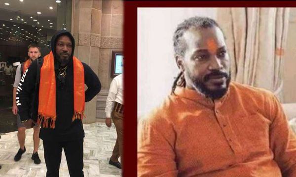 കാവി കുറിയും ജുബ്ബയും, ക്രിസ് ഗെയ്ല്‍ ബി.ജെ.പിയില്‍ ചേര്‍ന്നോ...?; സത്യം ഇങ്ങനെ