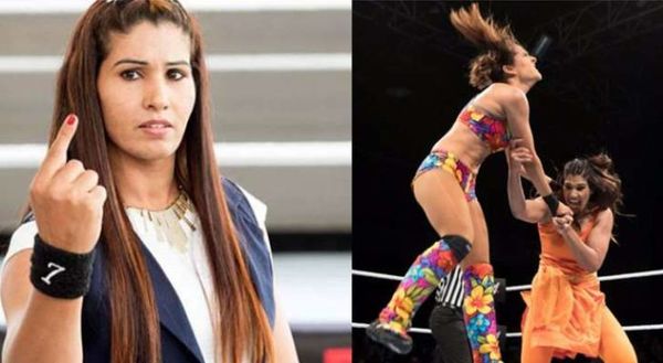 റിങ്ങില്‍ സല്‍വാര്‍ കമ്മീസണിഞ്ഞ് എതിരാളികളെ ഇടിച്ചിടുന്ന കവിതാ ദേവി