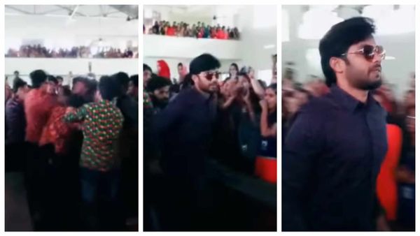 കൂട്ടത്തല്ലിനിടയിലൂടെ കൂളായി നടന്നു നീങ്ങി; മാസ് എന്‍ട്രിയുമായി നടൻ  ഷറഫുദ്ദീന്‍