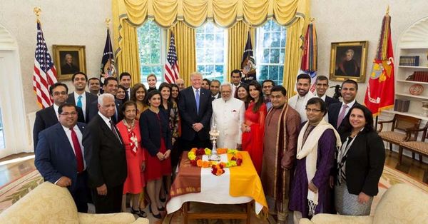വൈറ്റ് ഹൗസില്‍ ദീപാവലി ആഘോഷിച്ചു യു എസ് പ്രസിഡന്റ് ട്രംപ്
