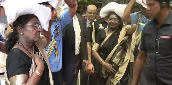 അയ്യനെ തൊഴുത് രാഷ്ട്രപതി; ഇരുമുടിക്കെട്ട് ക്ഷേത്രനടയിൽ സമർപ്പിച്ചു