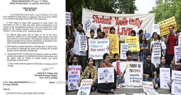 NEET പരീക്ഷാ ക്രമക്കേട് ; പ്രതിഷേധക്കാർക്ക് നേരെ നടപടി എടുക്കില്ലെന്ന് ഡൽഹി സർക്കാർ, എല്ലാ അറസ്റ്റുകളും പുനഃപരിശോധിക്കും