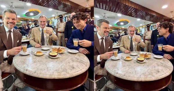 ചായയും ബൺ മസ്കയും കഴിച്ച് ഹോളിവുഡ് മൂവർസംഘം; മുംബൈ കഫേയെ ഞെട്ടിച്ച് 'സ്പൈഡർമാൻ' ടോം ഹോളണ്ടും ക്രിസ്റ്റഫർ നോളനും!