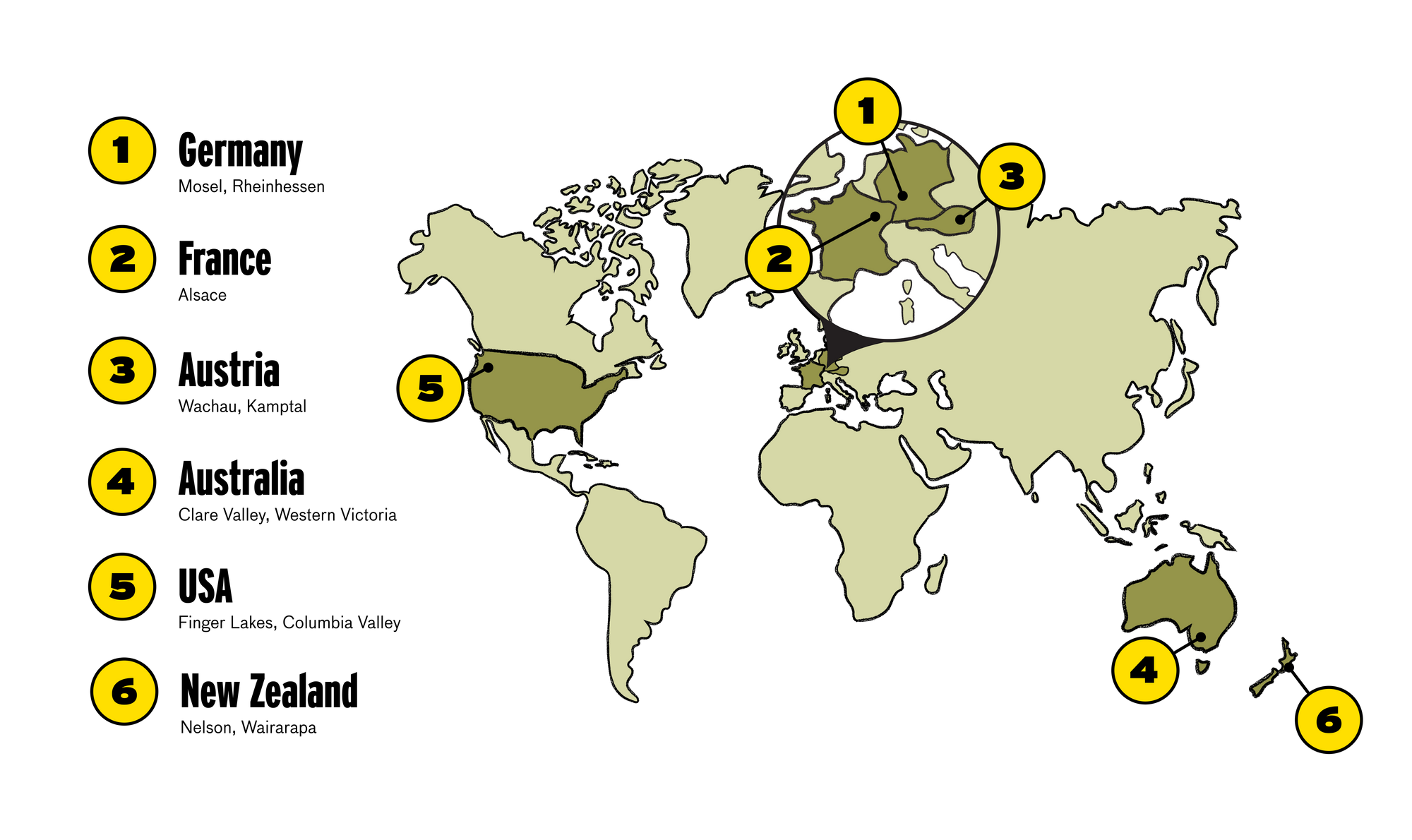 Riesling wine regions map