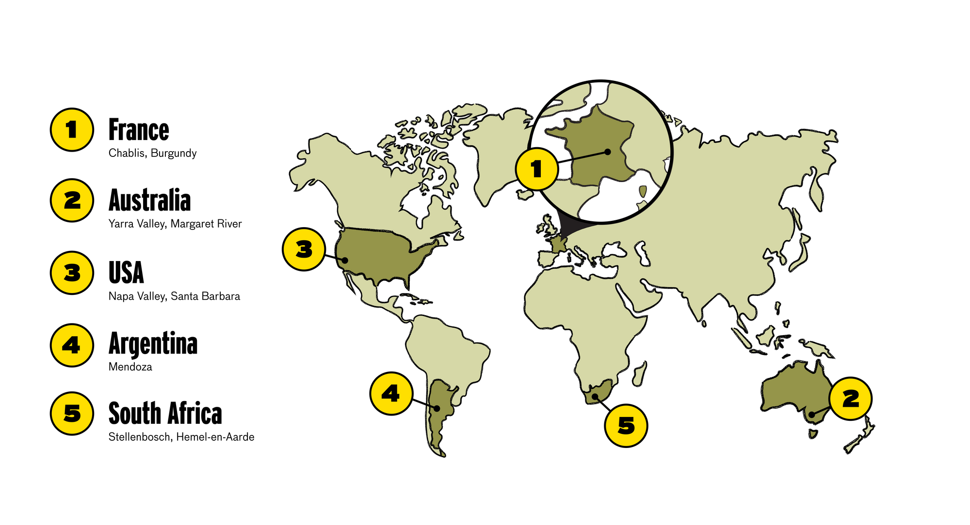 Chardonnay wine regions map