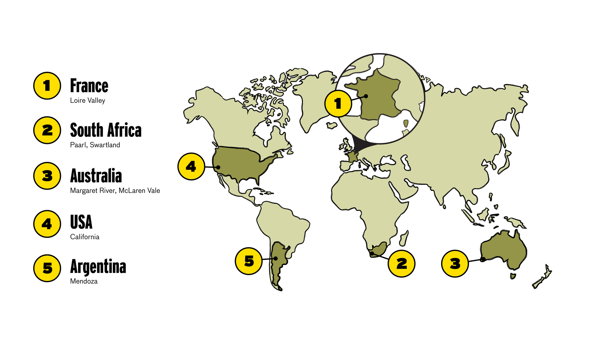 Chenin Blanc wine regions map