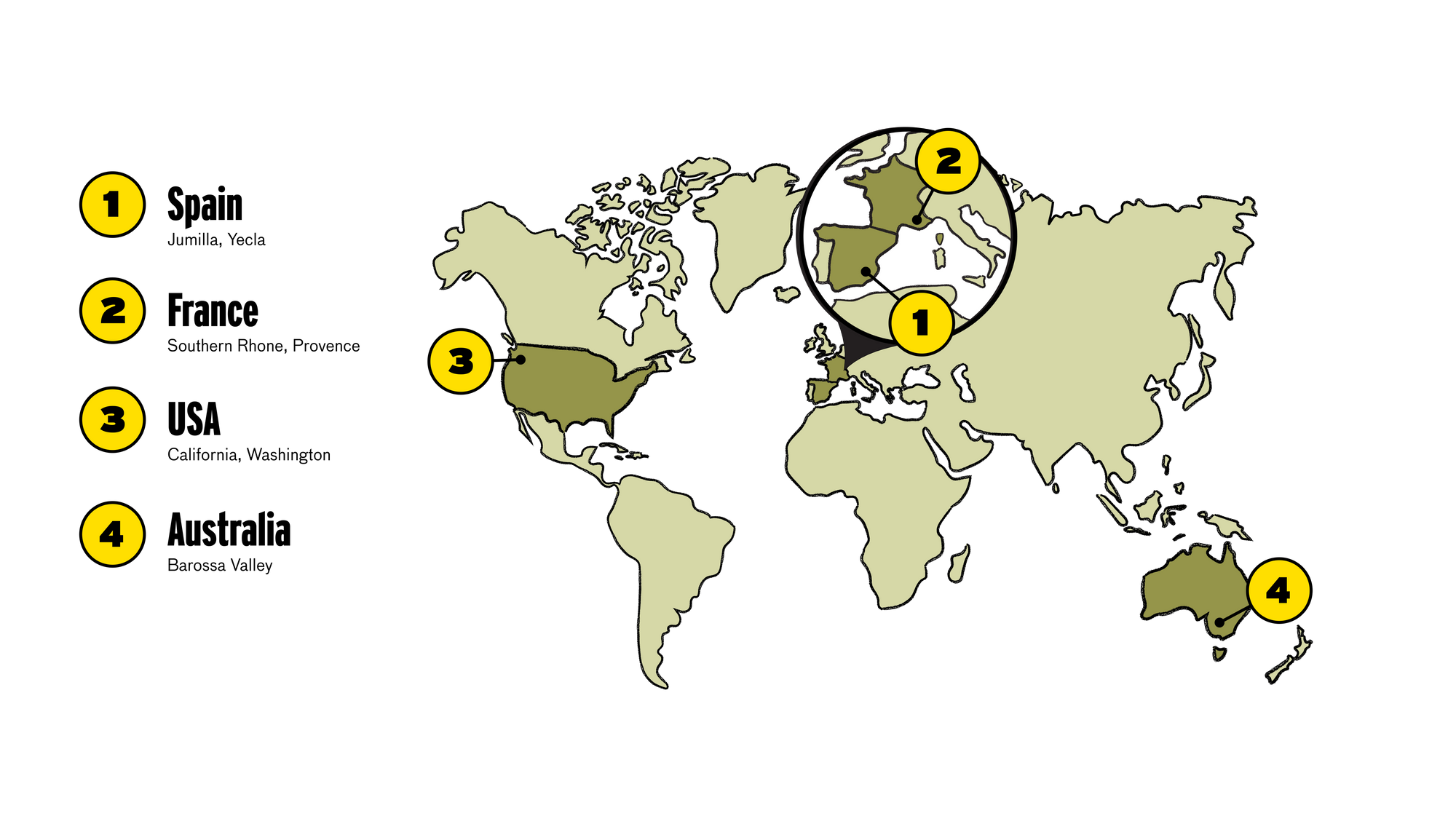 Mourvedre wine regions map
