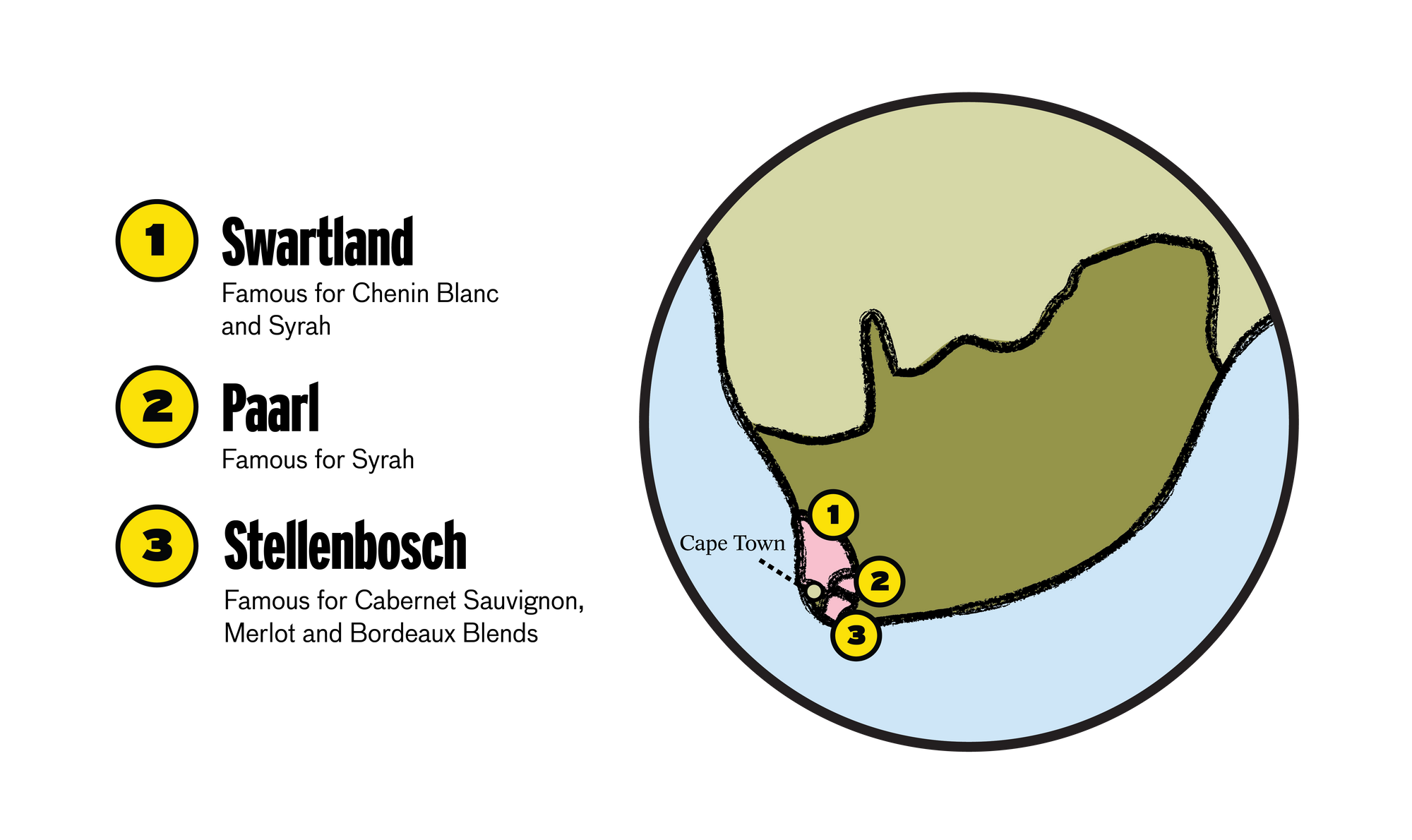South African wine regions map