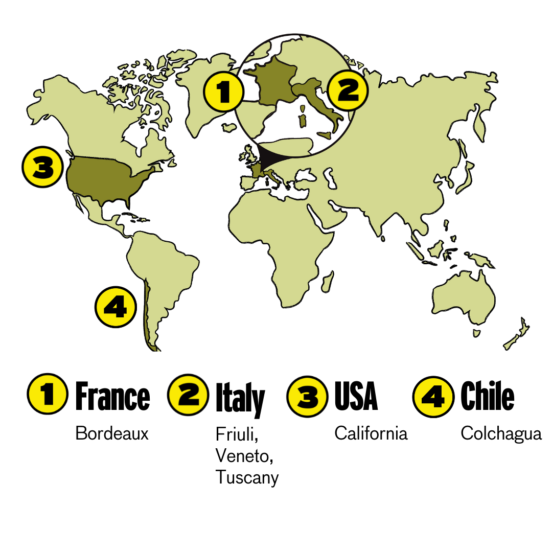 Merlot wine regions map
