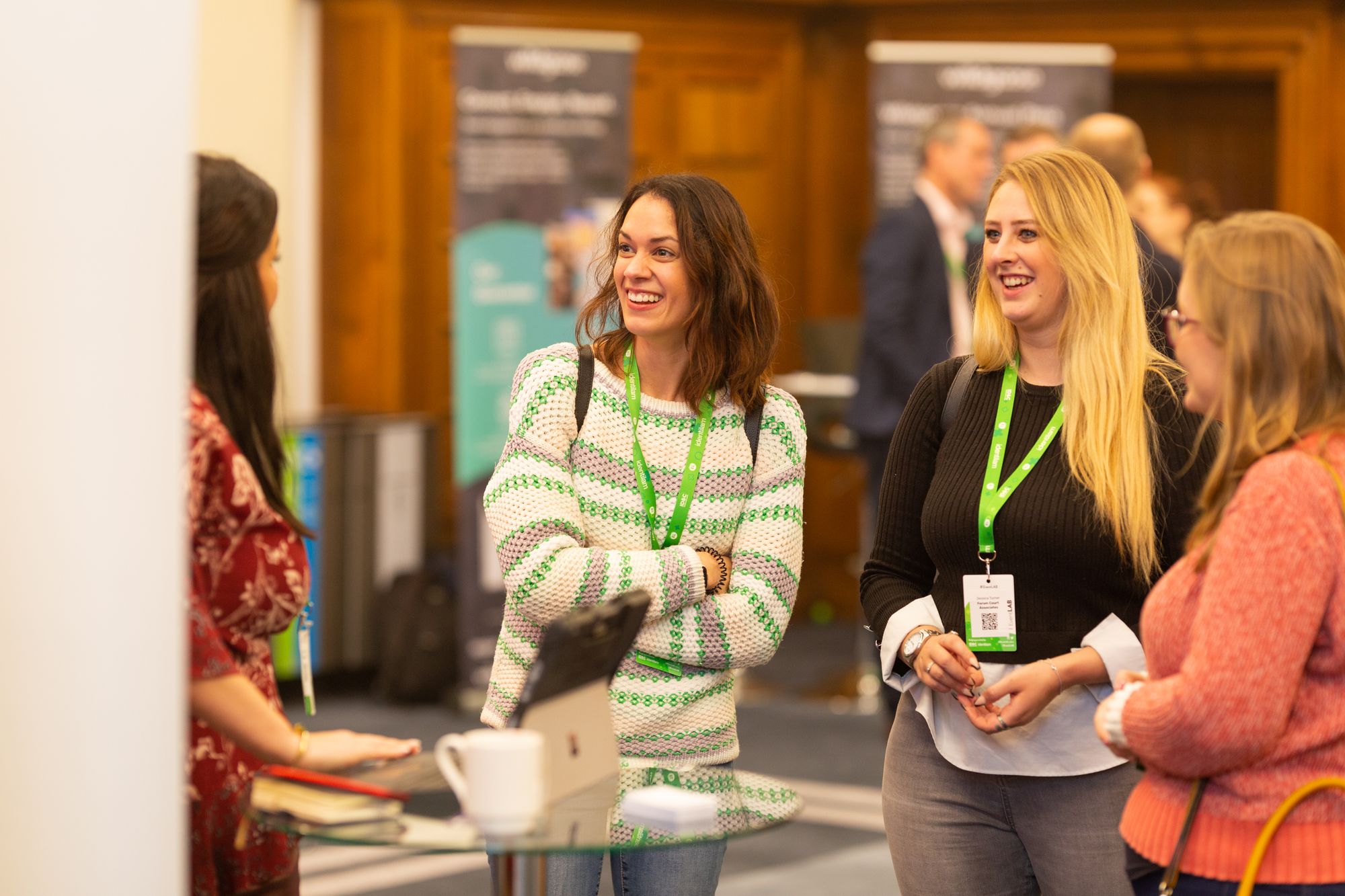 Delegates mingling with exhibitors