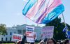 Trans rights protestors outside of the White House. 