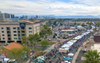 An aerial shot of the Melrose district during the annual Melrose Street fair, related to LGBTQ+ safety.