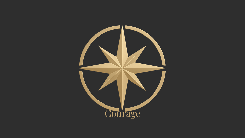 EPIC Compass graphic highlighting Courage on the South point, representing leadership decisions that carry real personal cost