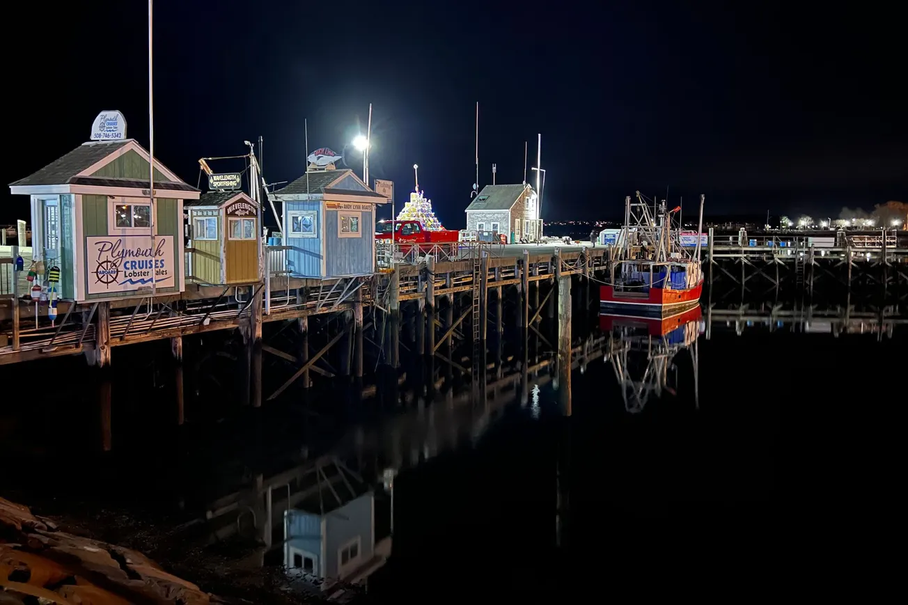 Photo of Plymouth Harbor at Night, Plymouth, MA (2021)
