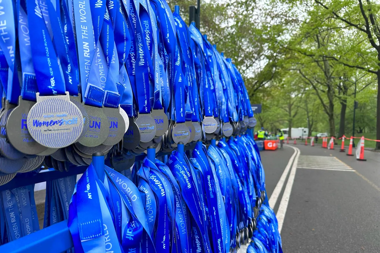 Finisher Medals, NYRR Shape+health Women's Half, Central Park, New York, NY [Frederick Lane, 2023]