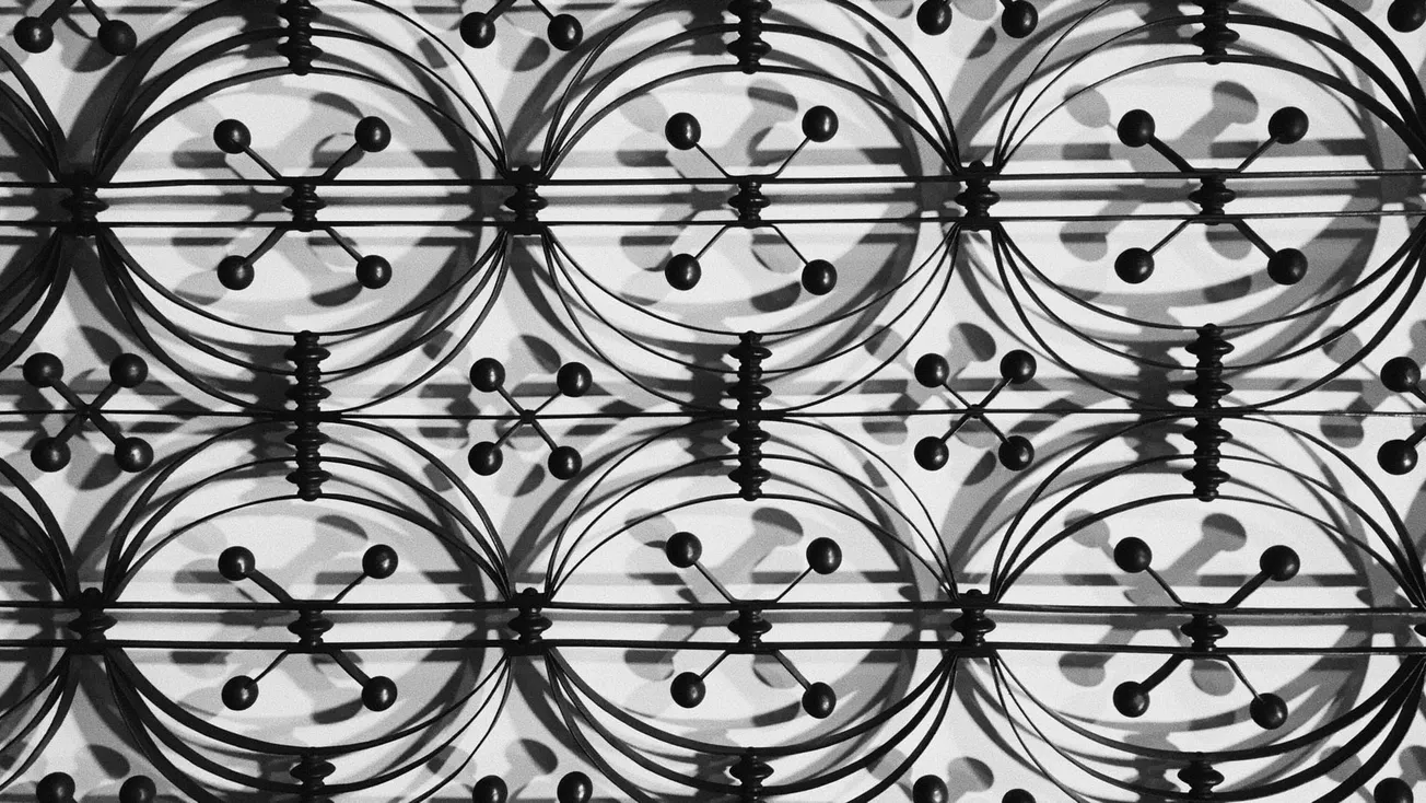 Photo of a decorative grid in the Brooklyn Museum, Brooklyn, NY. Taken by Frederick Lane in November 2014.