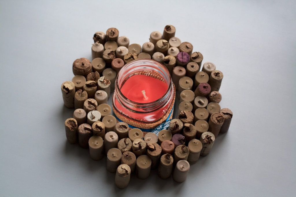 wine cork candle holder