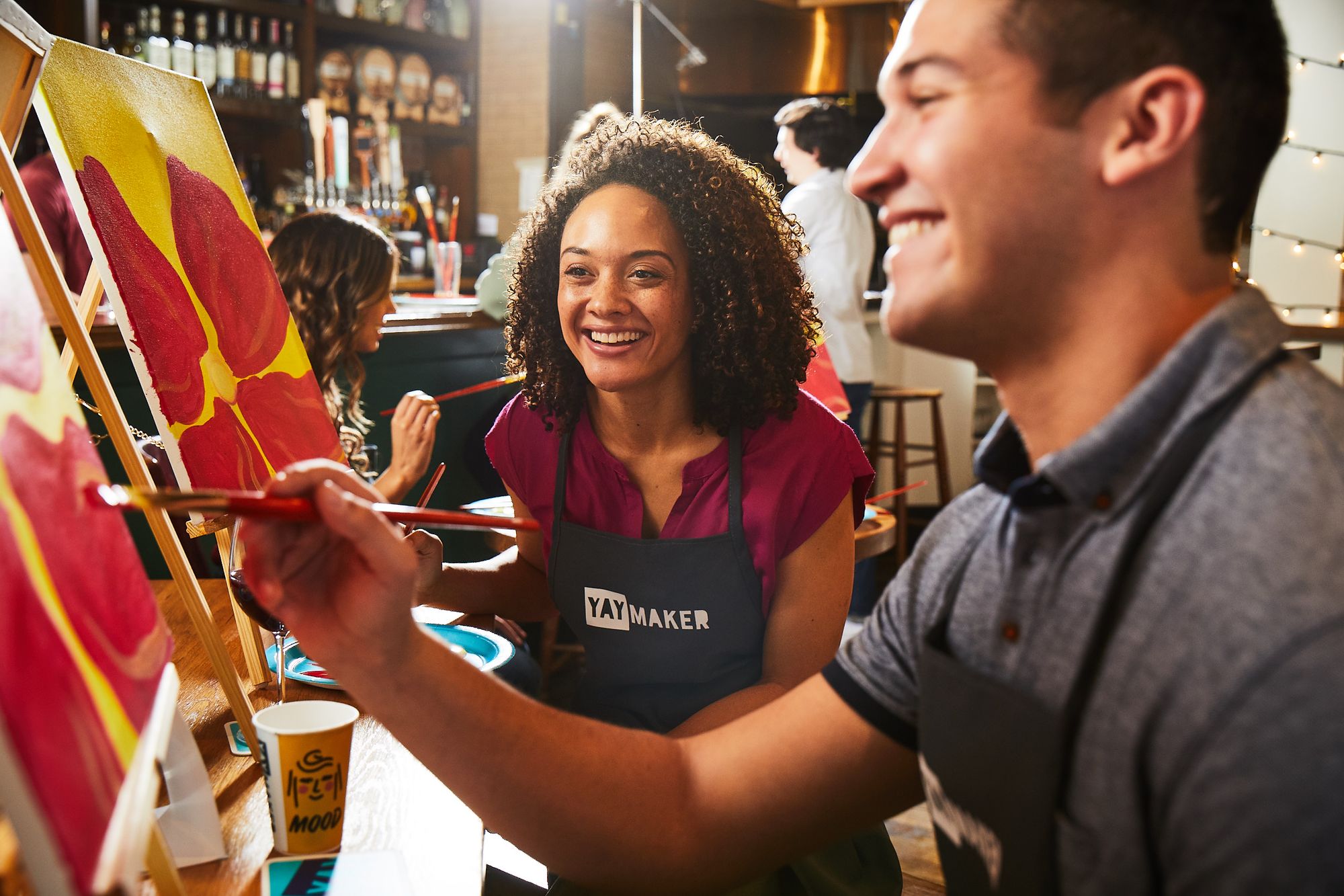Couples paint night with Yaymaker