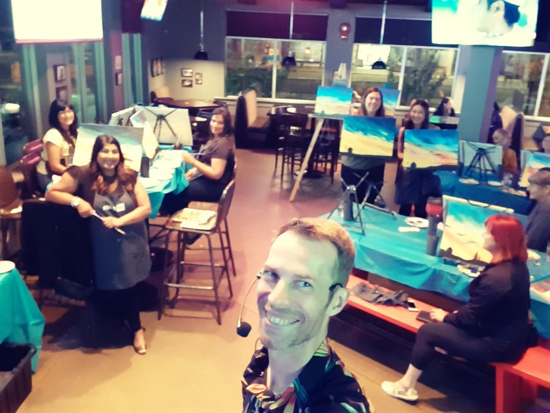 Paint and sip party with Glen Sergy for Paint Nite