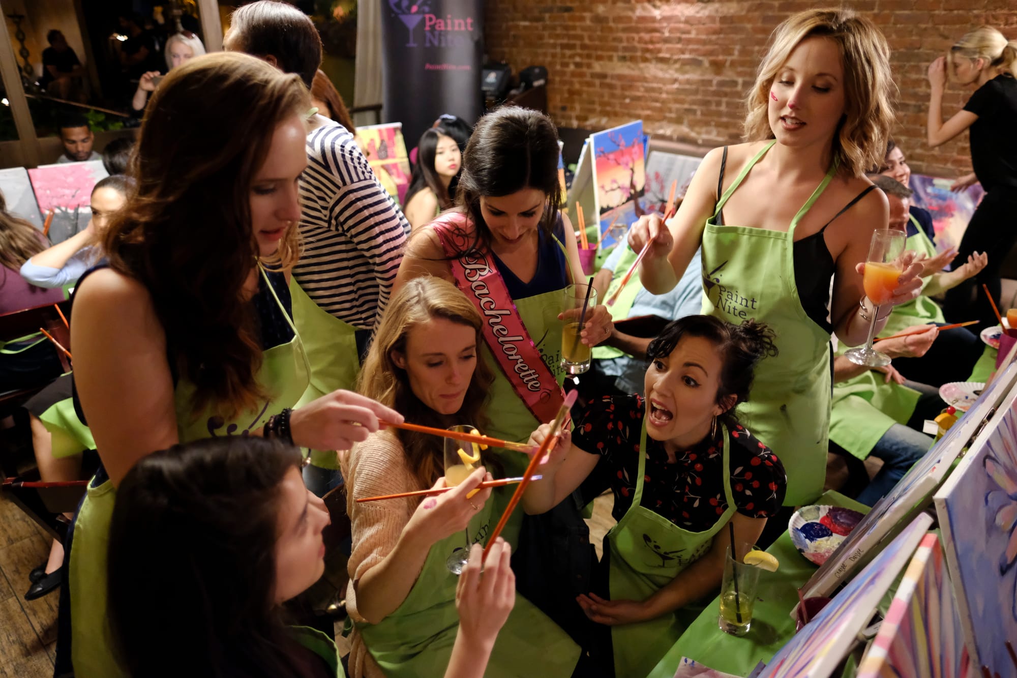 Budget-friendly bachelorette party paint and sip activity