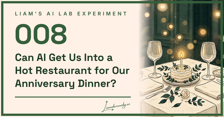 AI Experiment 008: Can AI Get Us Into a Hot Restaurant for Our Anniversary Dinner?
