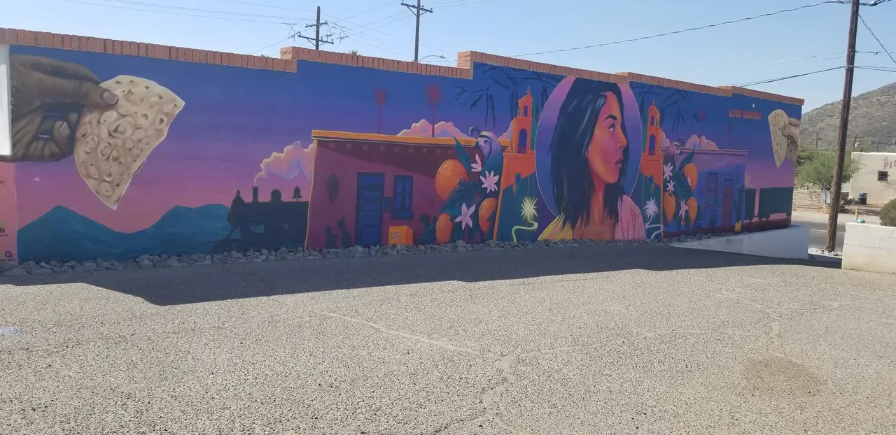 Mural on Old Tortilla Factory  in Barrio Viejo, Tucson, Arizona