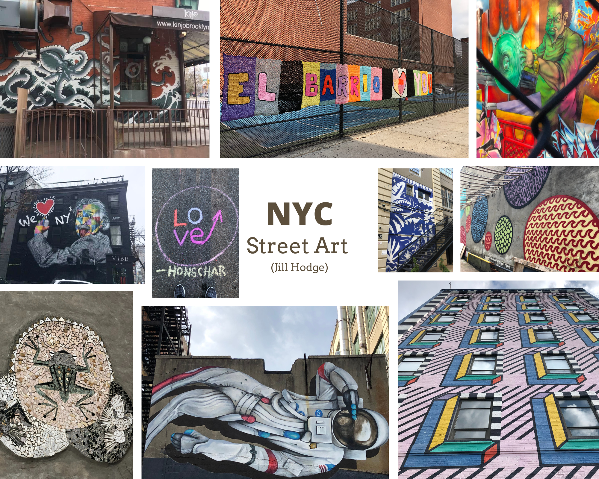 a photo collage with images of nyc street art
