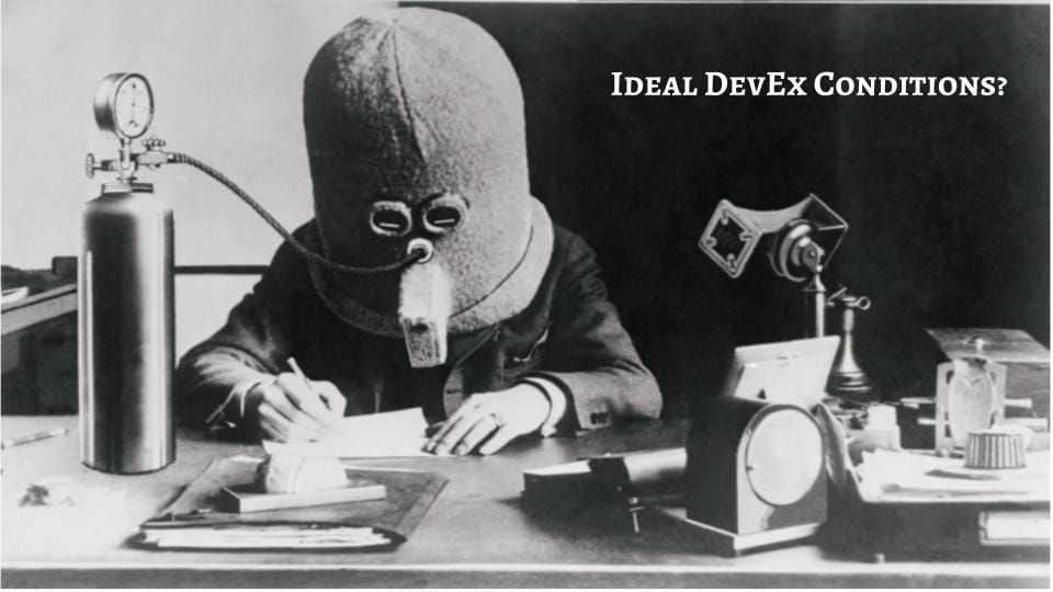 A photograph showing a truly absurd helmet that entirely covers the head of a person