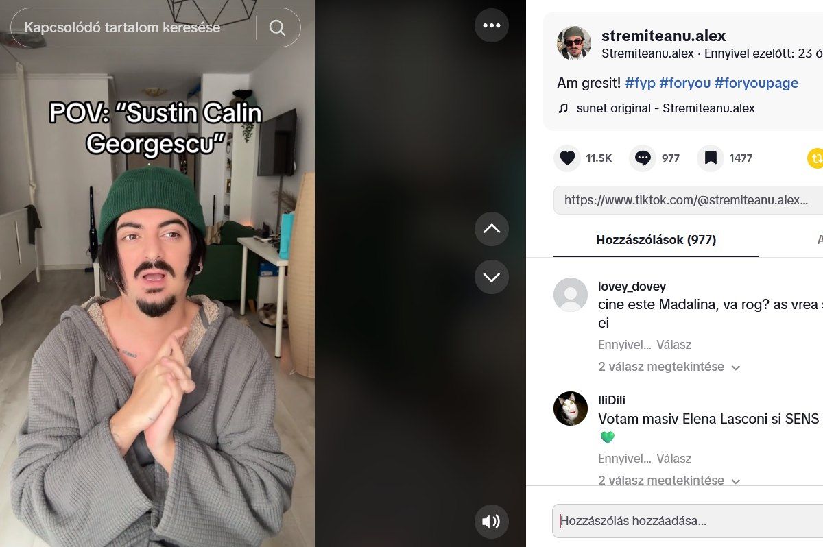 Egy TikTok-influenszer elismerte, hogy pénzért kampányolt Georgescunak