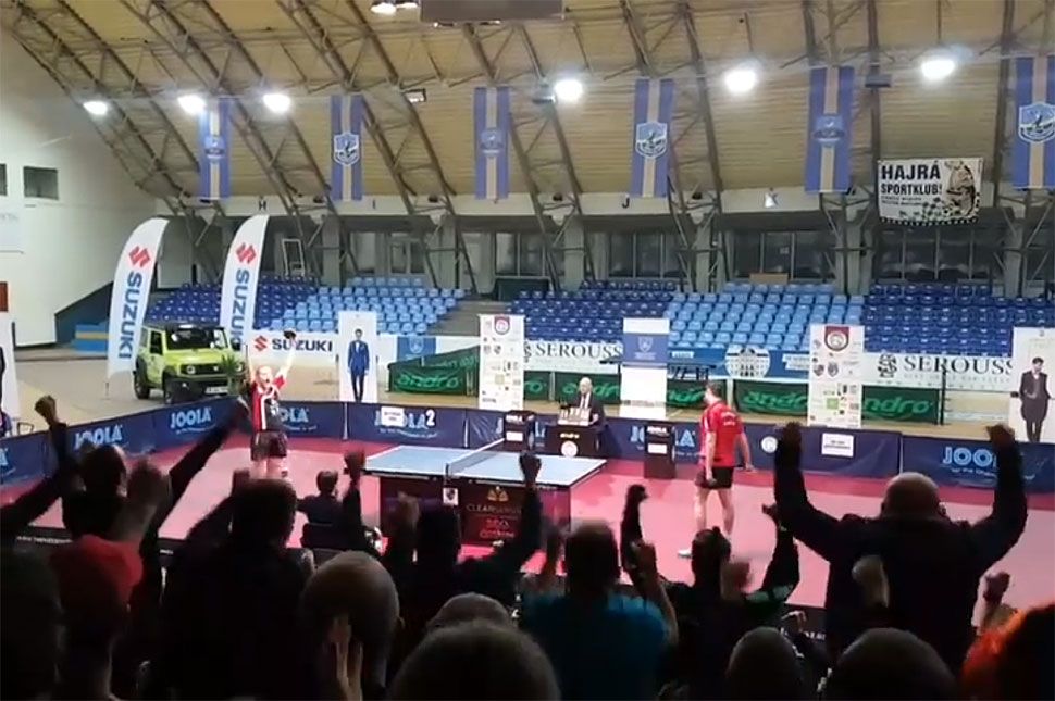 Így örül az udvarhelyi asztalitenisz-szurkoló