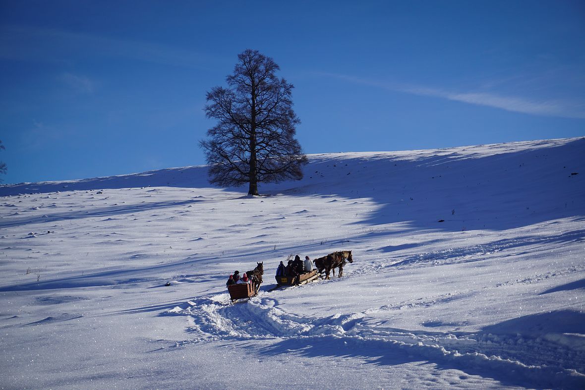 Csodálatos Erdély: Szánon jönnek a papok