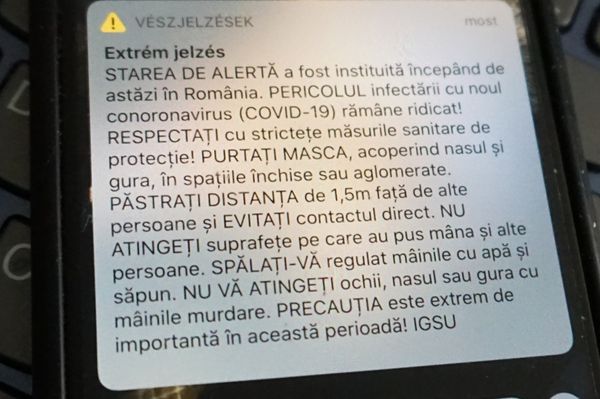 RO-Alert üzenetben figyelmeztetnek a fertőzésveszélyre