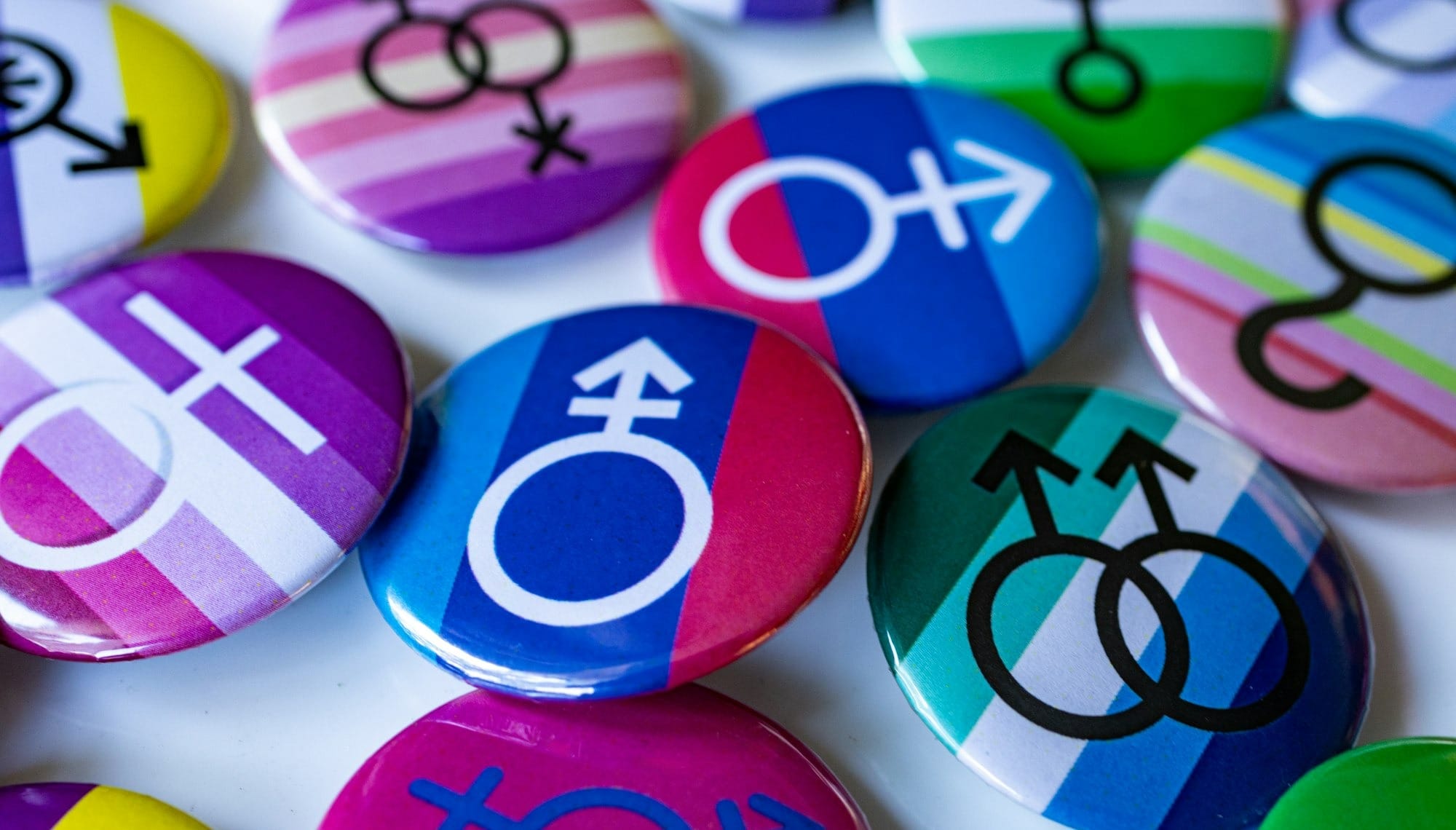 A bunch of buttons with different symbols on them