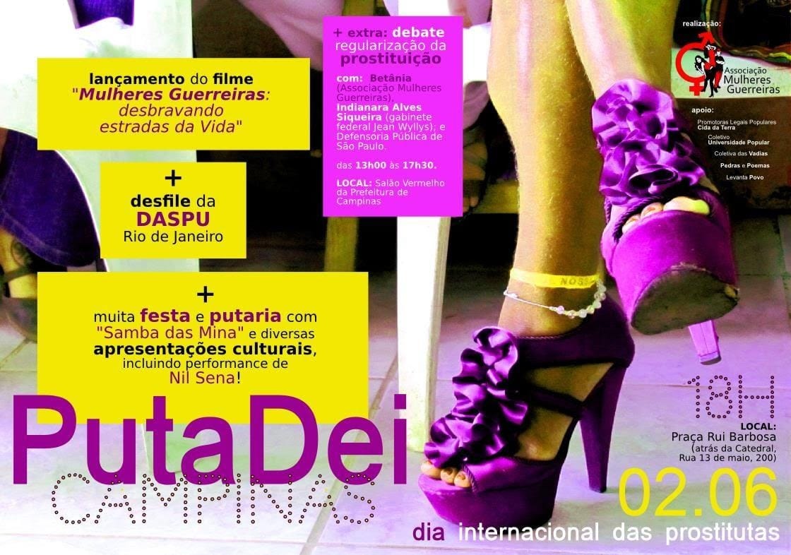 Folder divulgação PutaDei Associação Mulheres Guerreiras. Fonte: arquivo da pesquisadora