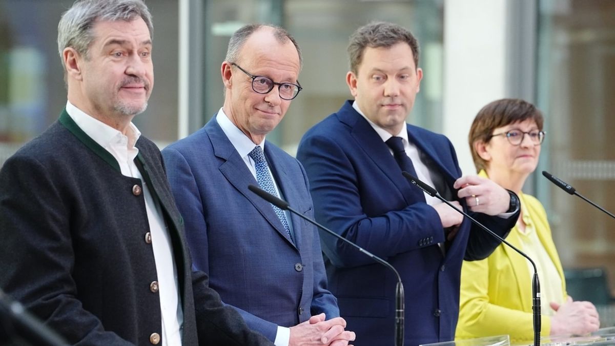 Koalition auf Kante genäht