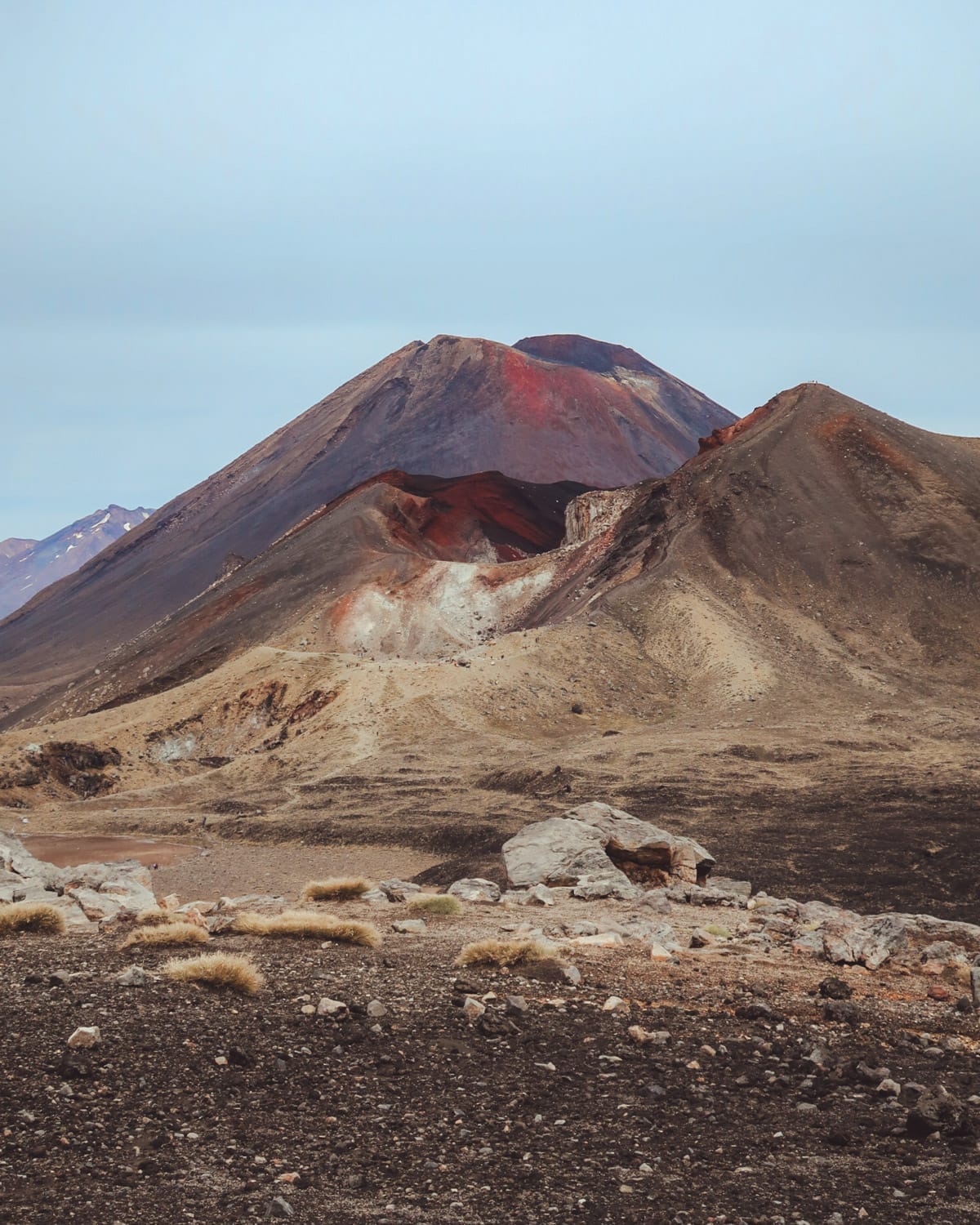 Volcanic ridges, Mount Doom and rugged terrain mark the dramatic landscape of New Zealand’s Tongariro Alpine Crossing