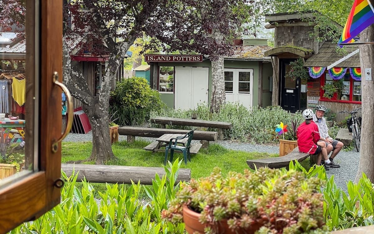 View across Ringside Market from Forage, one of Hornby Island's best restaurants.