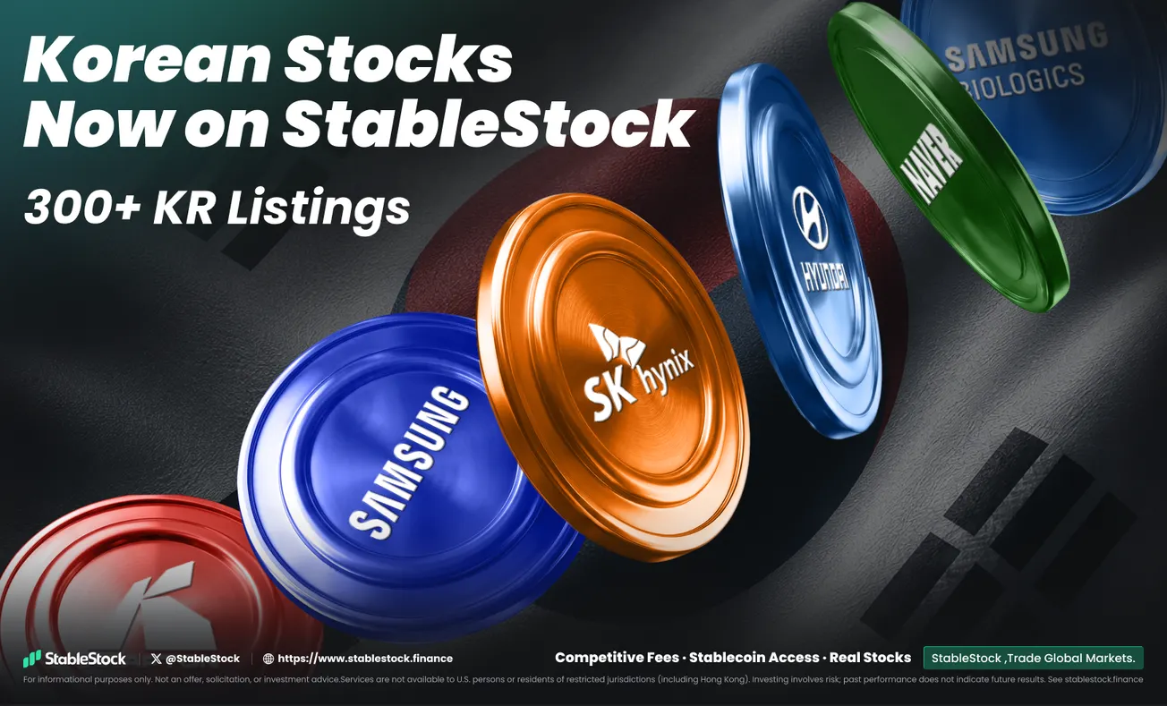 StableStock Expands to Korea, Bringing 300+ Korean Stocks and ETFs to Stablecoin Users