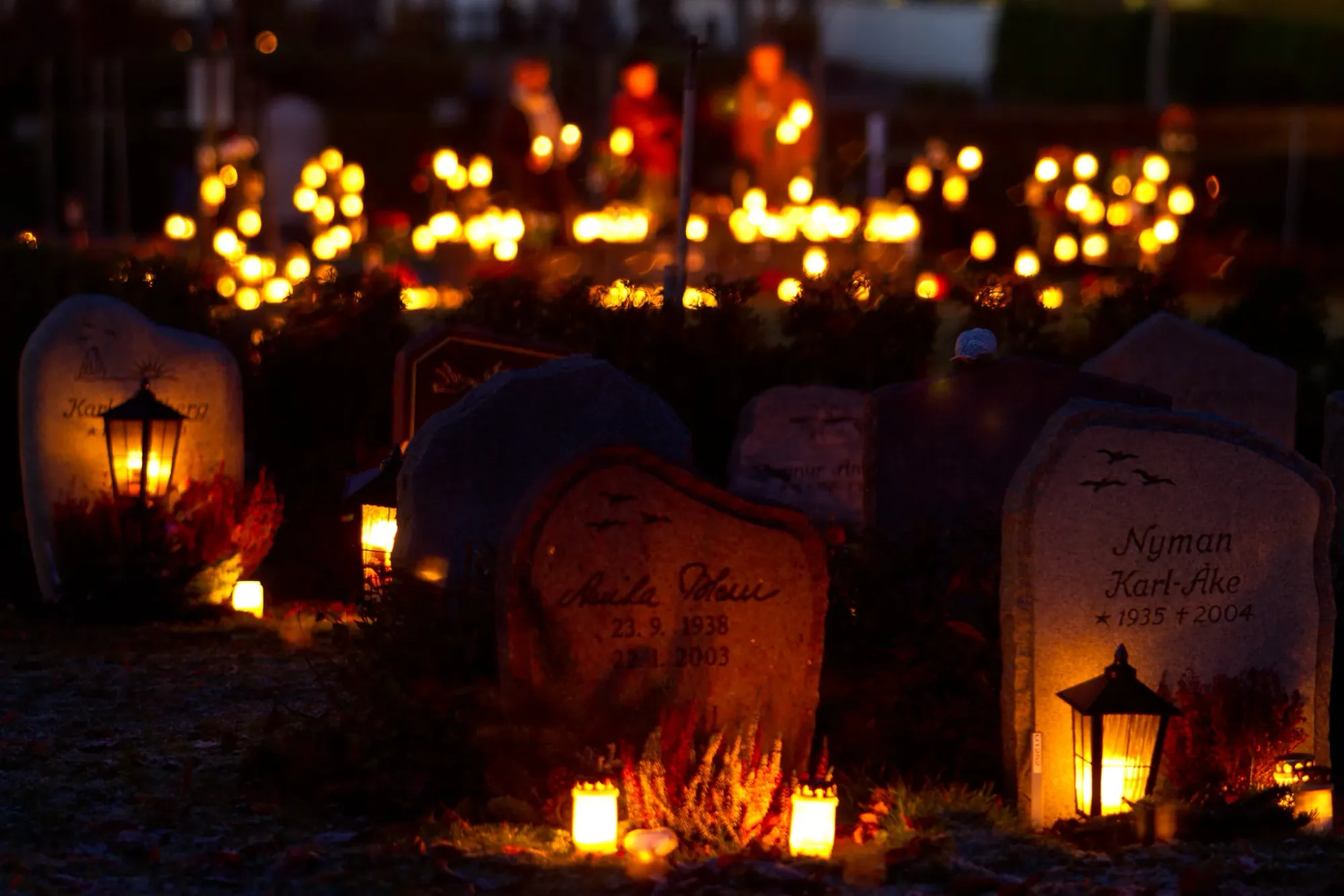 Tombstones outside a church