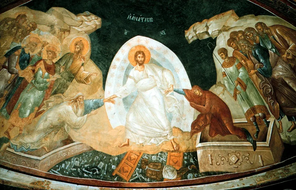 Ancient Orthodox icon of the descent into hell