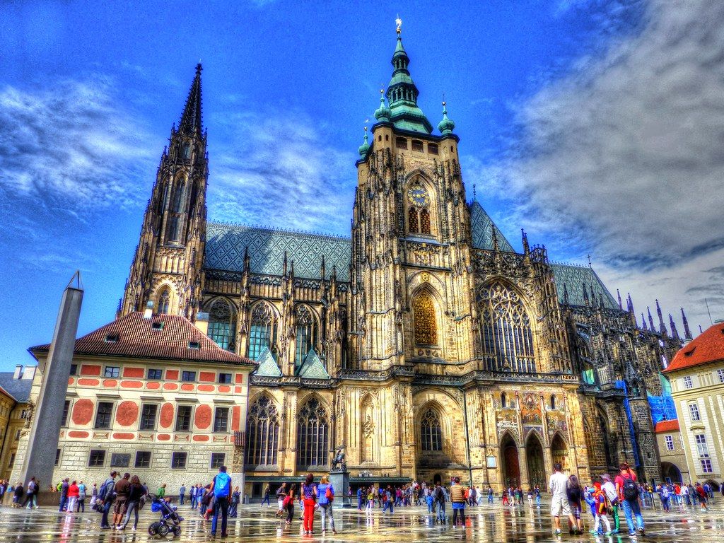 St. Vitus Cathedral at Prague Castle in Prague.