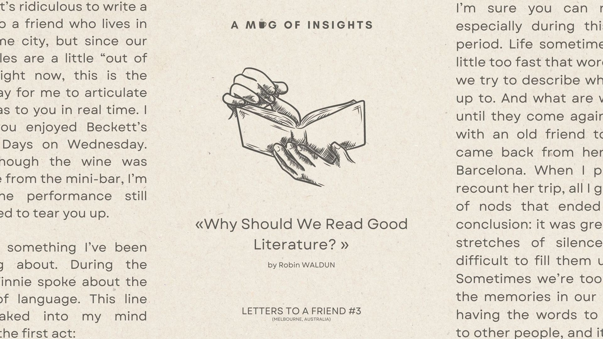 Why Should We Read Good Literature?