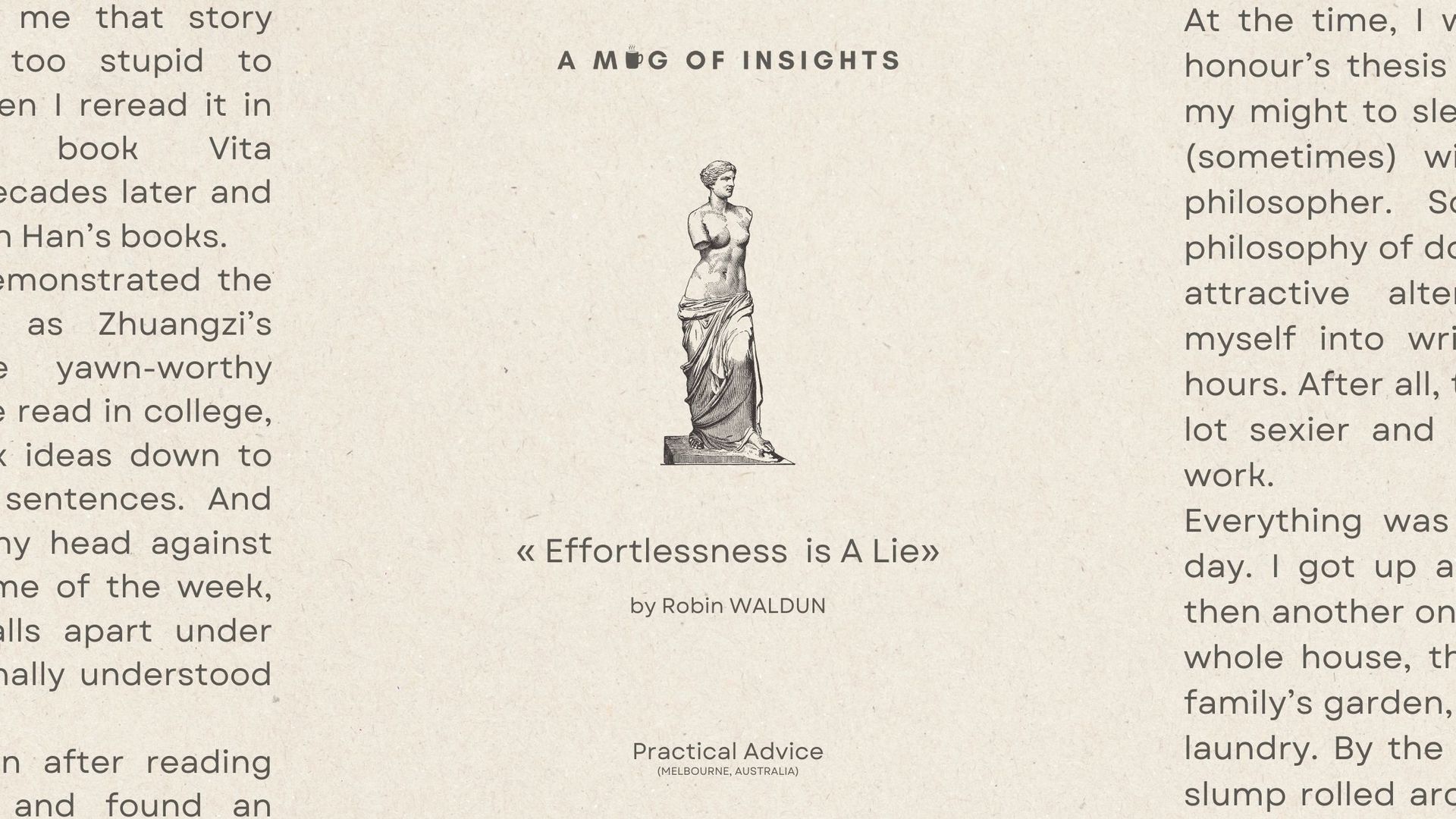 Why Effortlessness Takes Effort