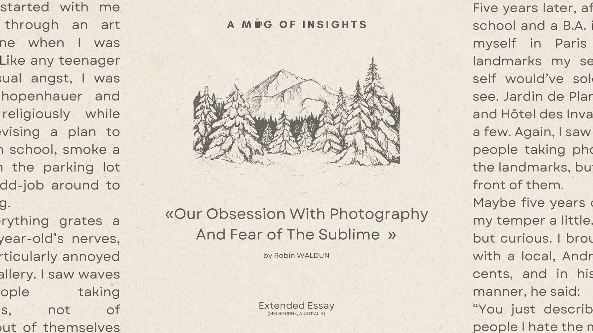 Our Obsession With Photography And Fear of The Sublime