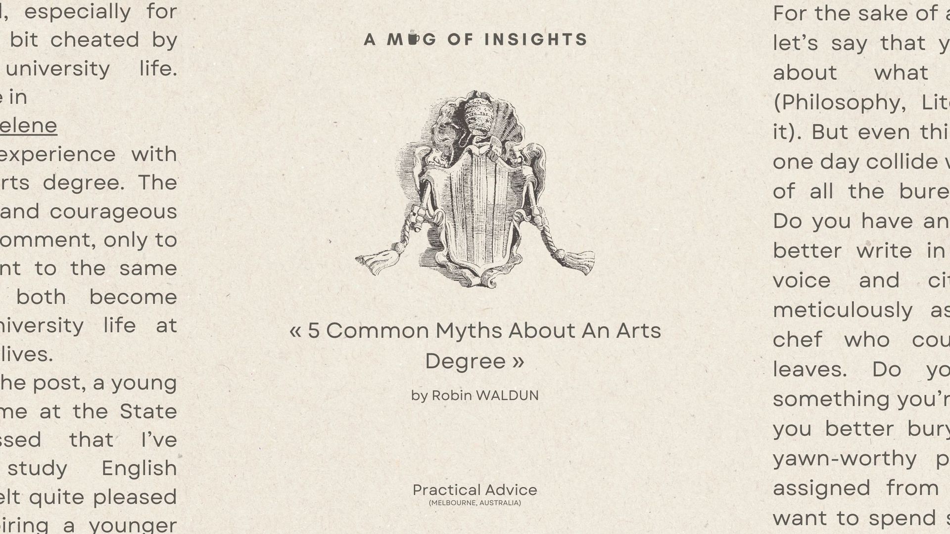 A Word of Caution: 5 Common Myths (Busted) About An Arts Degree