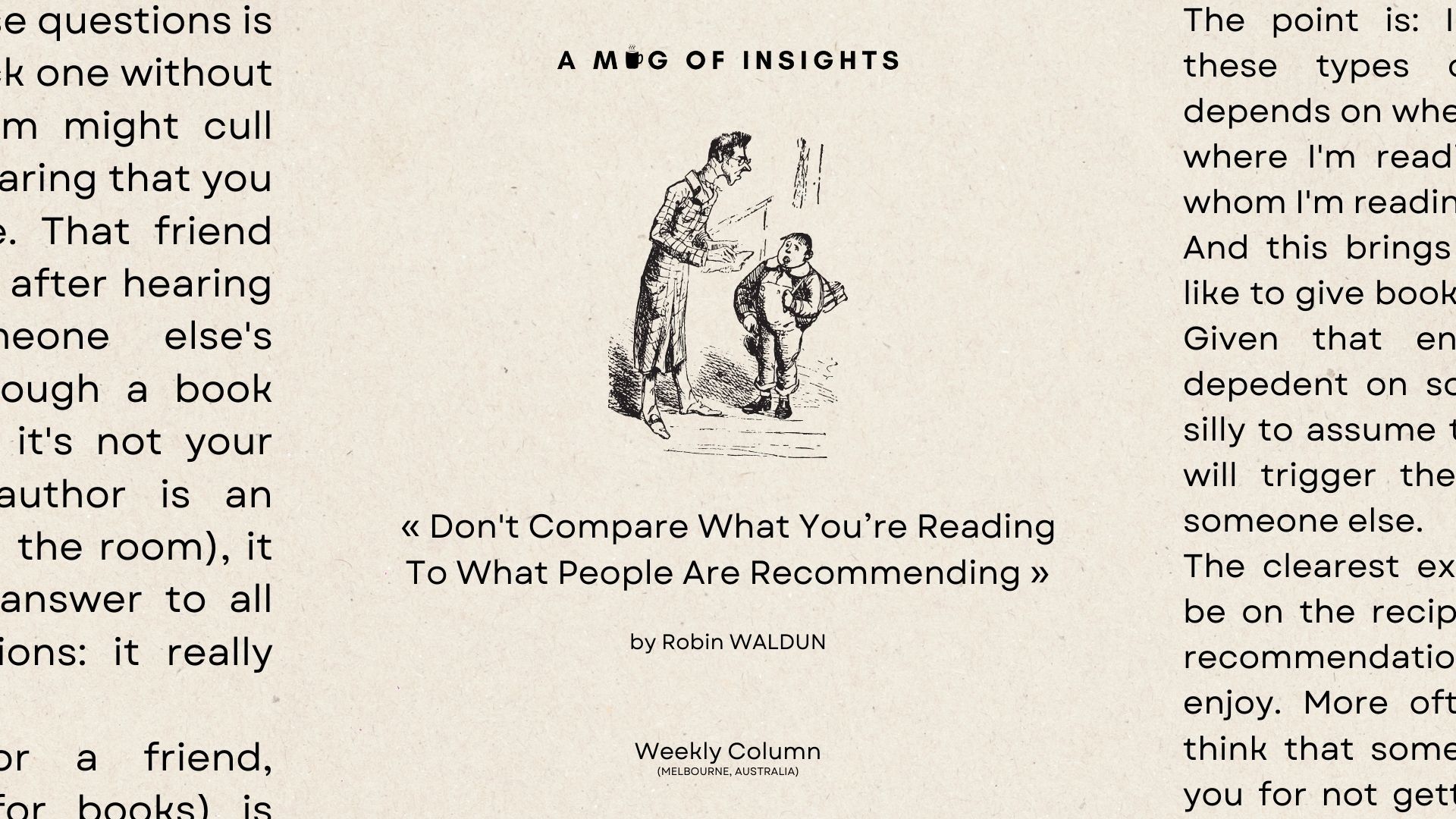 Don't Compare What You’re Reading To What People Are Recommending