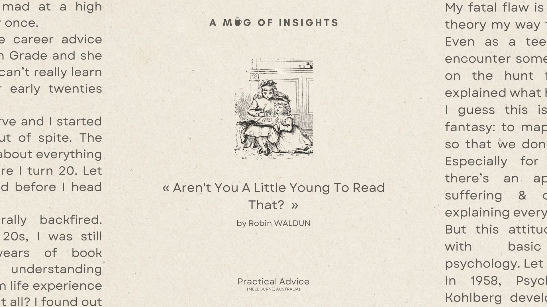 Aren't You A Little Young To Read That?