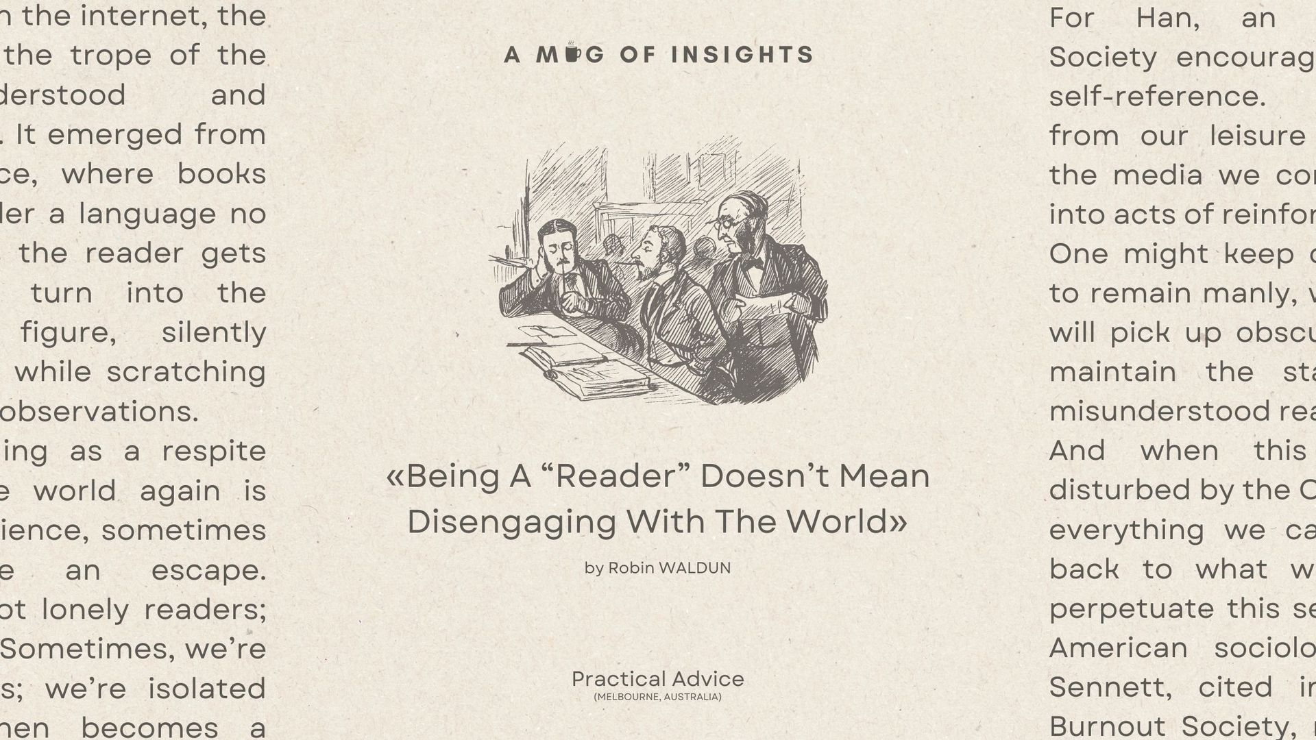 Being A “Reader” Doesn’t Mean Disengaging With The World