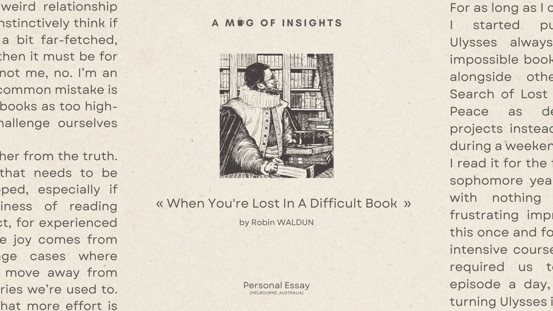 When You're Lost In A Difficult Book